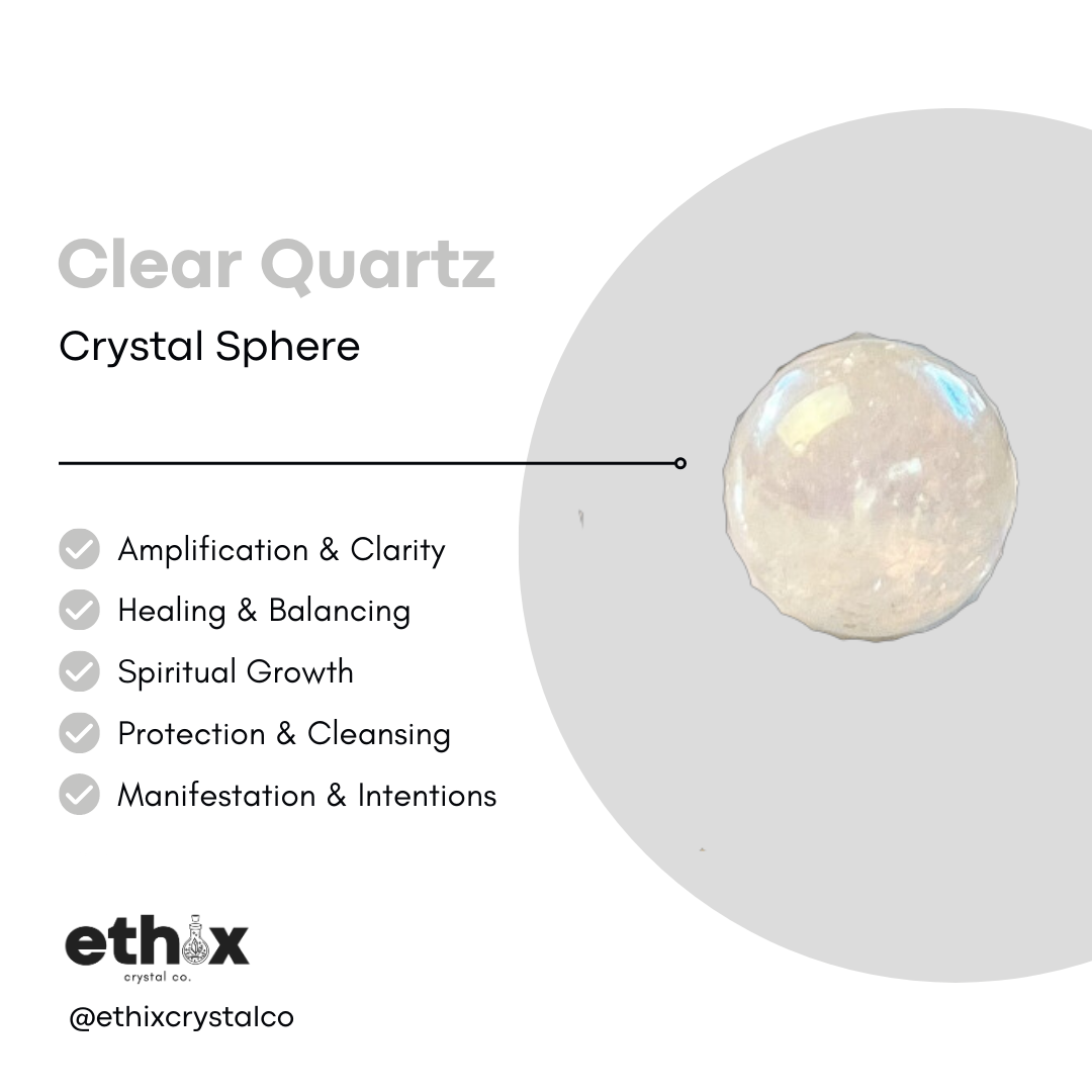Clear Quartz Angel Aura Crystal Sphere