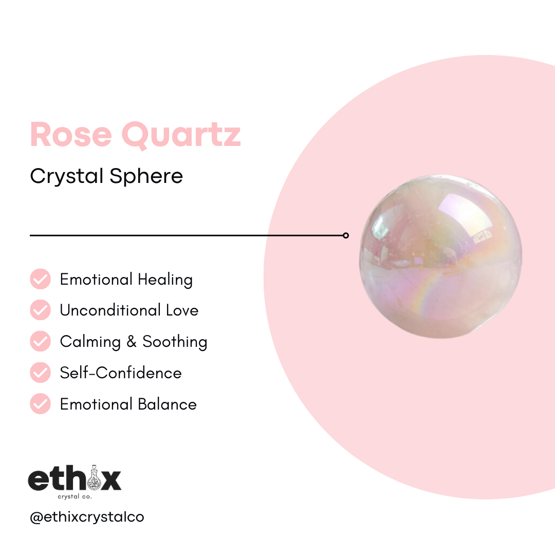 Rose Quartz Angel Aura Crystal Sphere
