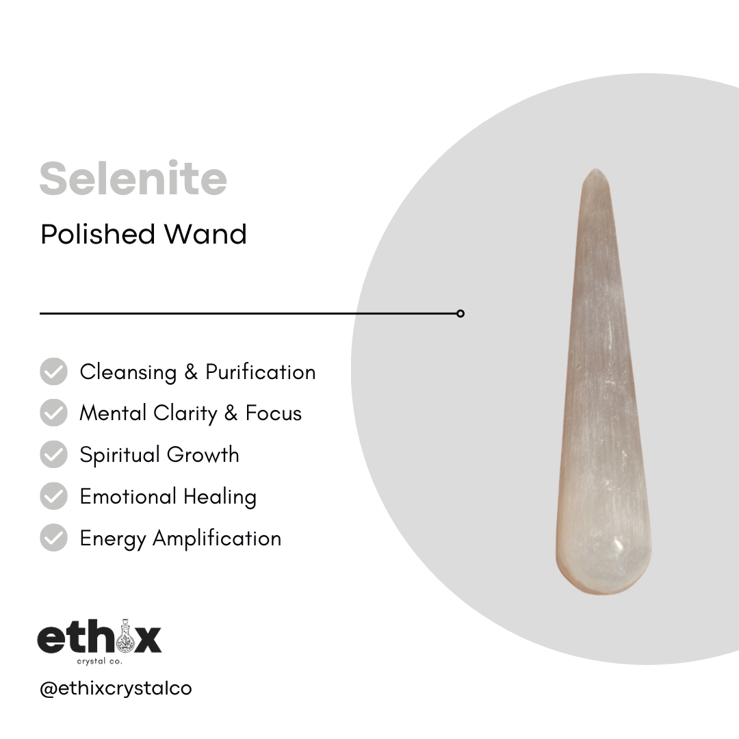 Selenite Polished Crystal Wand