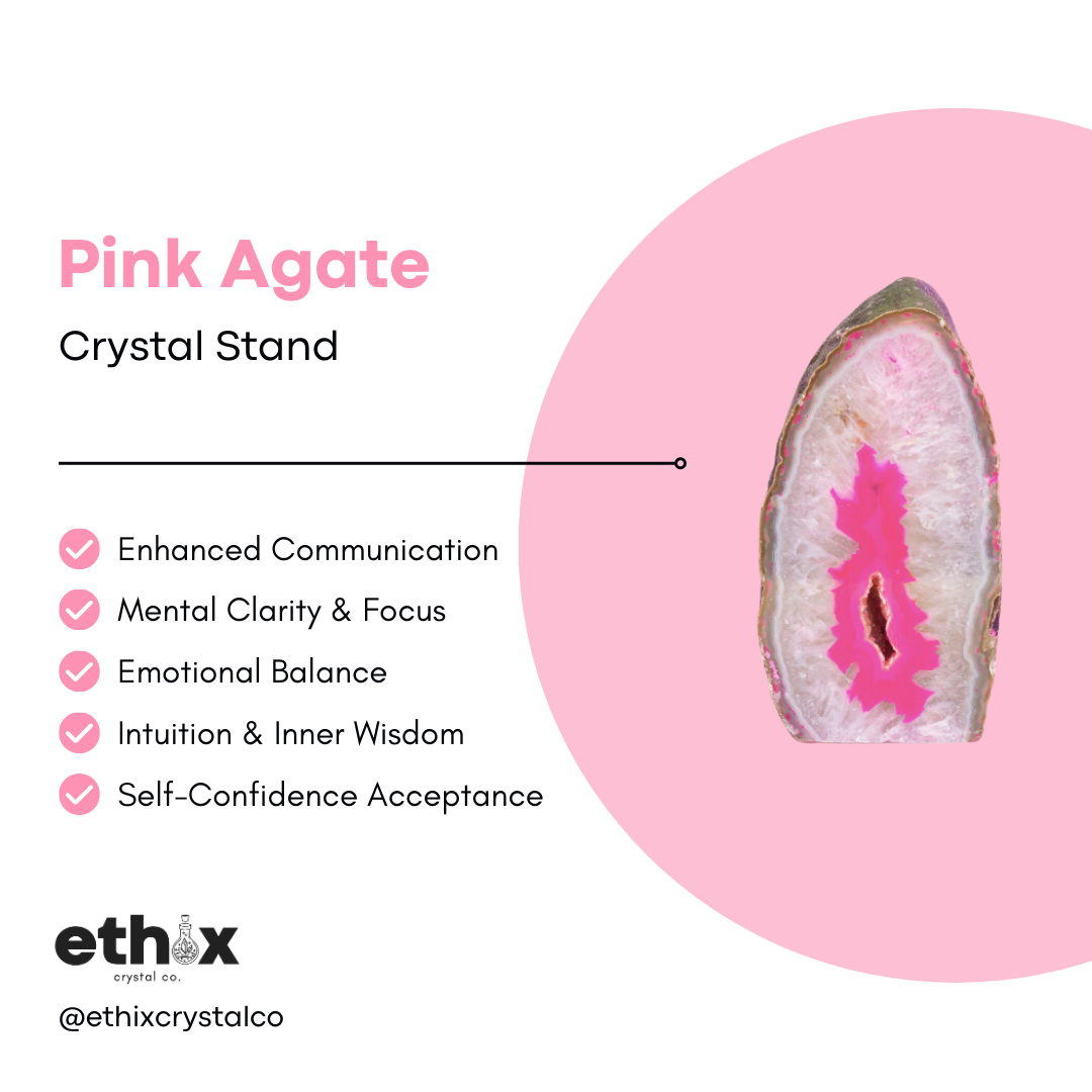 Pink Agate Crystal Stand
