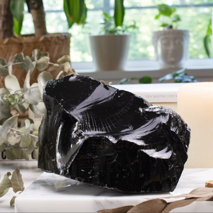 Black Obsidian Rough Cut Slab