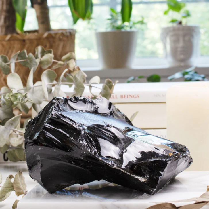 Black Obsidian Rough Cut Slab