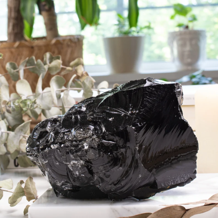 Black Obsidian Rough Cut Slab