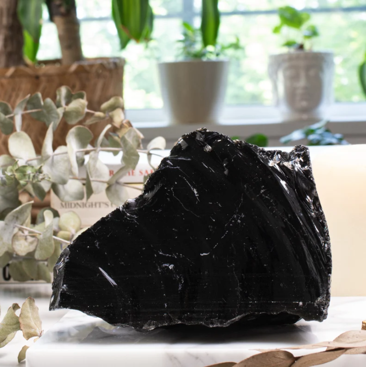 Black Obsidian Rough Cut Slab