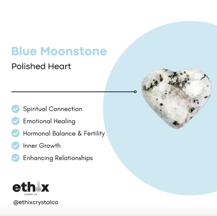 Blue Moonstone Heart
