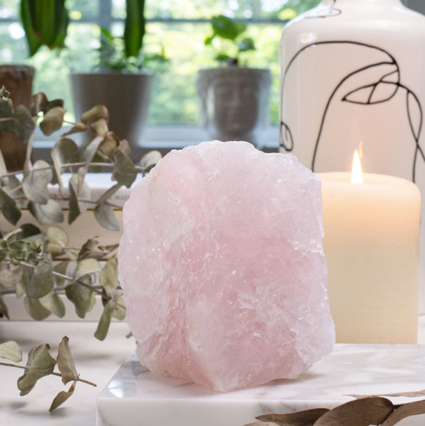 Medium Rose Quartz Rough Cut Boulder