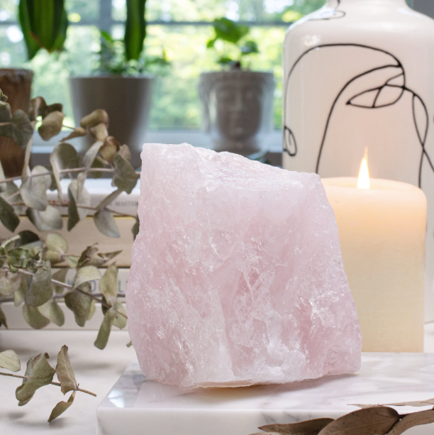 Medium Rose Quartz Rough Cut Boulder
