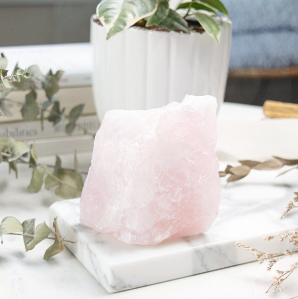 Medium Rose Quartz Rough Cut Boulder