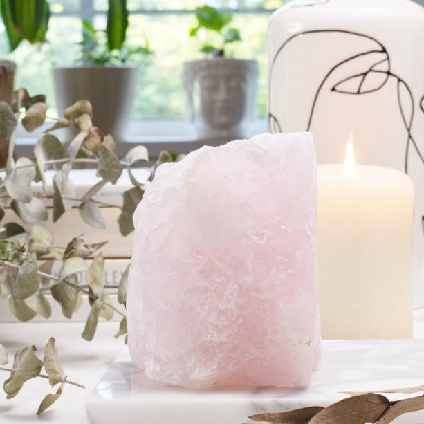 Medium Rose Quartz Rough Cut Boulder