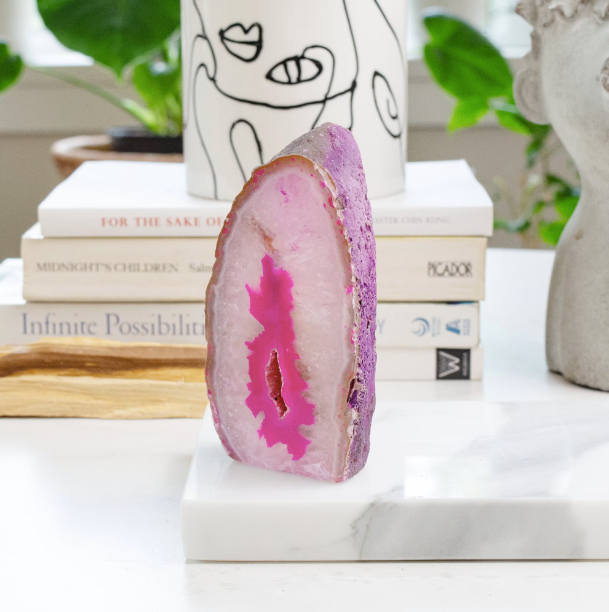 Pink Agate Crystal Stand