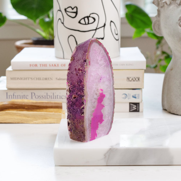 Pink Agate Crystal Stand