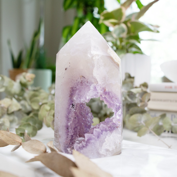 Agate Druze Geode Tower