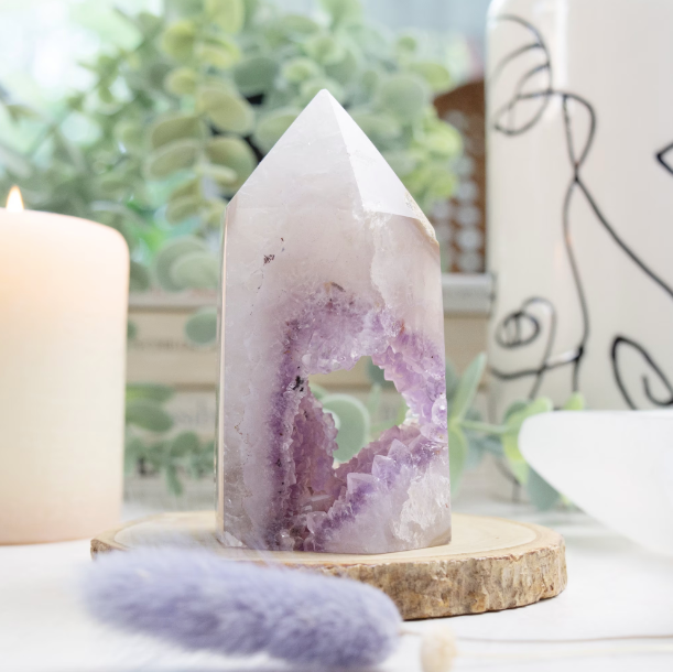 Agate Druze Geode Tower