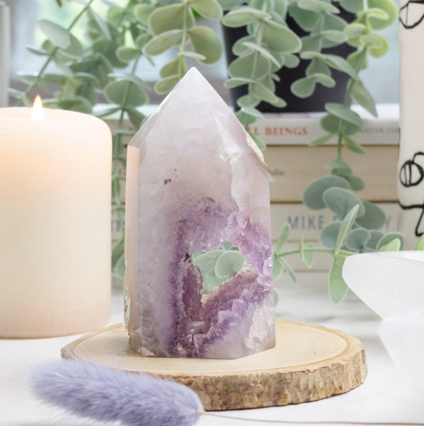 Agate Druze Geode Tower