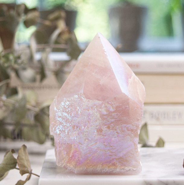 Rose Quartz Angel Aura Rough Cut