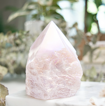 Rose Quartz Angel Aura Rough Cut