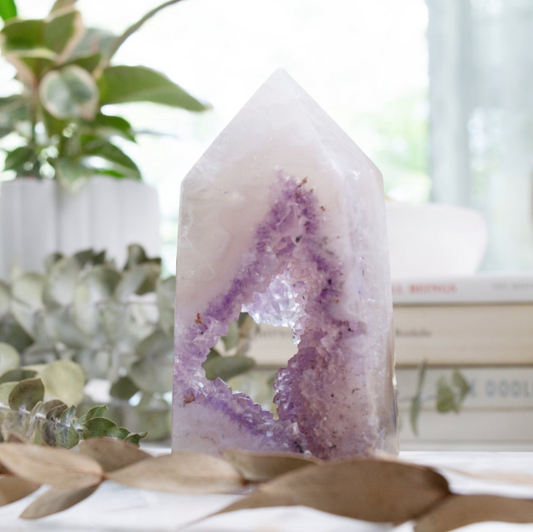 Agate Druze Geode Tower